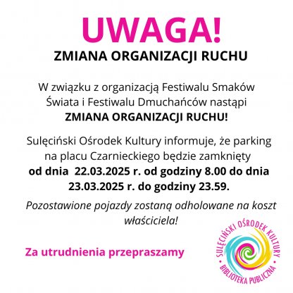 Plac Czarnieckiego - Zmiana organizacji ruchu 22-23 marca