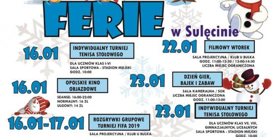 Ferie zimowe w Sulęcińskim Ośrodku Kultury