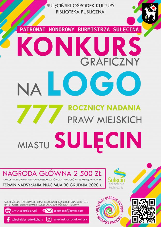 Konkurs na logo obchodów 777 rocznicy nadania praw miejskich Sulęcinowi