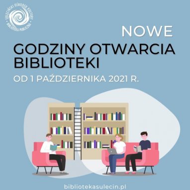 ZMIANA GODZIN OTWARCIA BIBLIOTEKI