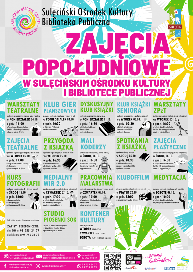ZAJĘCIA POPOŁUDNIOWE w Sulęcińskim Ośrodku Kultury i Bibliotece Publicznej