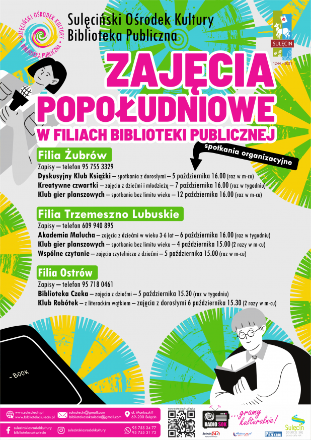 ZAJĘCIA POPOŁUDNIOWE w filiach Biblioteki Publicznej