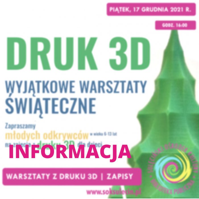 Zajęcia z druku 3D odwołane.