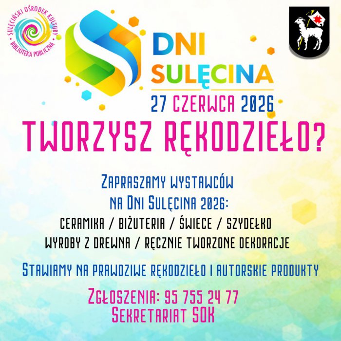 Zaproszenie dla wystawców rękodzieła - Dni Sulęcina 2026