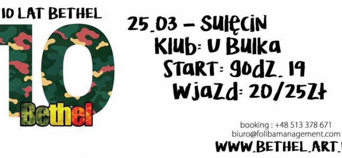 Zapraszamy na koncert: BETHEL! Klub "u Bulka", 25.03. godzina 20:00!