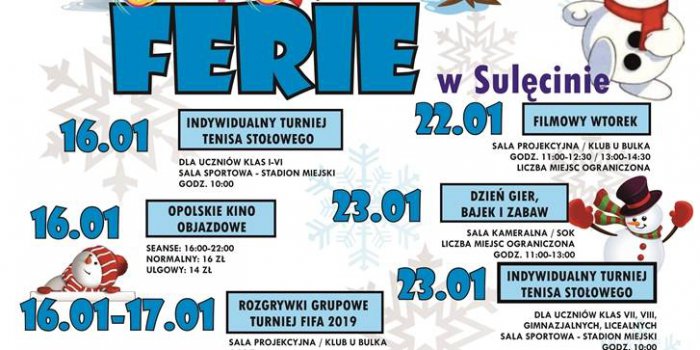 Ferie zimowe w Sulęcińskim Ośrodku Kultury