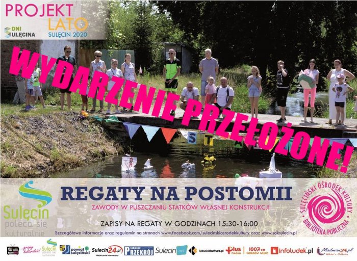 WYDARZENIE PRZEŁOŻONE NA INNY TERMIN! | ☀ Projekt Lato - inauguracja ☀ - Regaty na Postomii ☀
