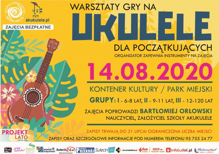 ☀ Projekt LATO ☀ Warsztaty gry na ukulele dla początkujących | 14.08.2020 r.