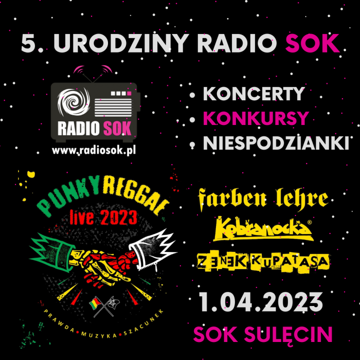 PR Live - Farben Lehre / Kobranocka / Zenek Kupatasa  - 5. Urodziny Radio SOK