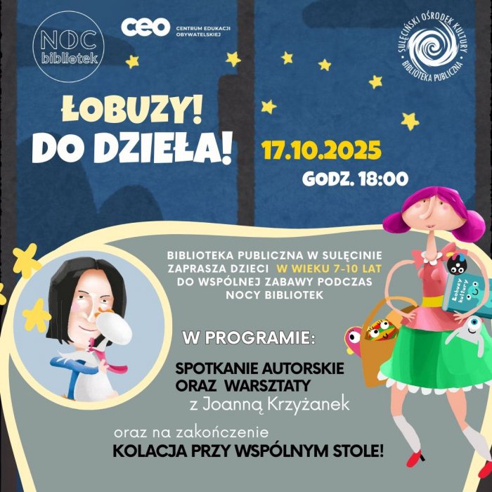 NOC BIBLIOTEK - Łobuzy! Do dzieła!
